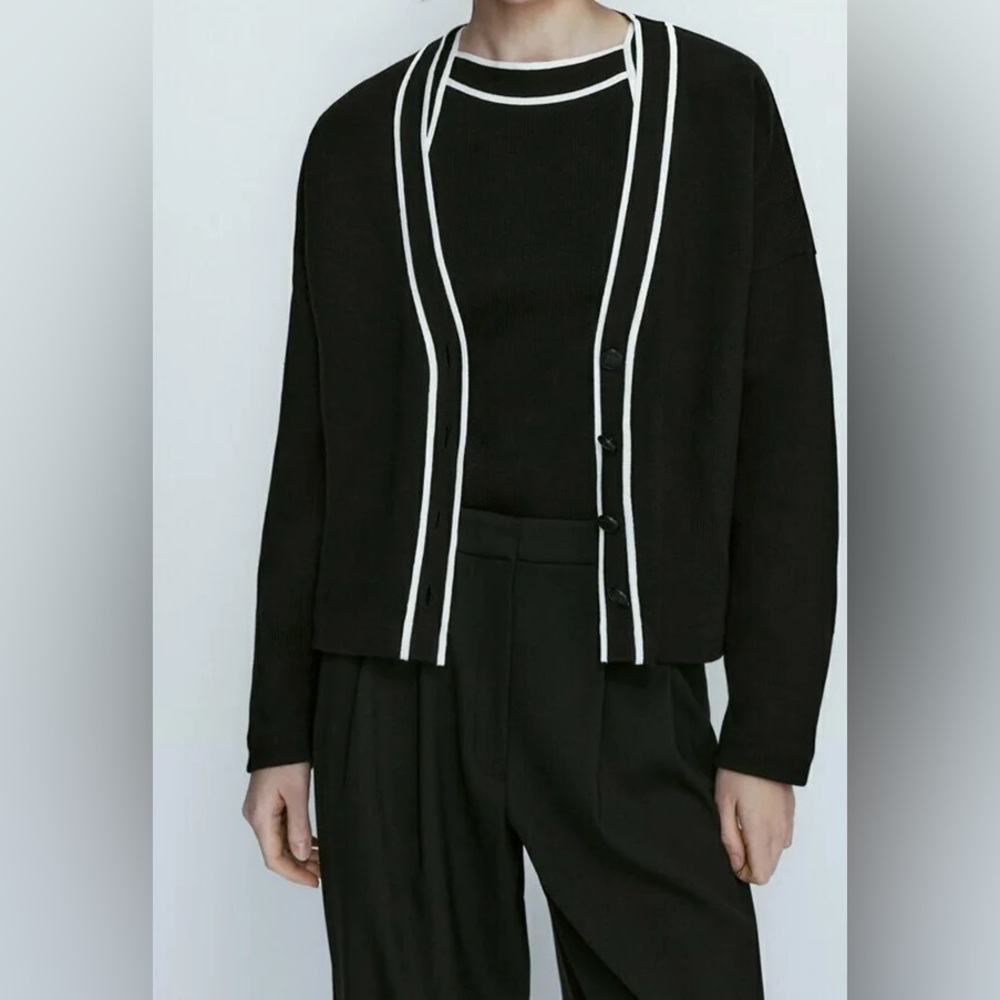 Massimo Dutti Black and White Women's Sweater + Top